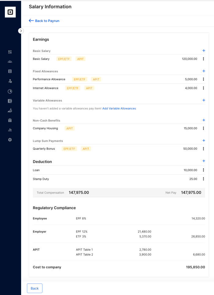 APIT tax table amounts